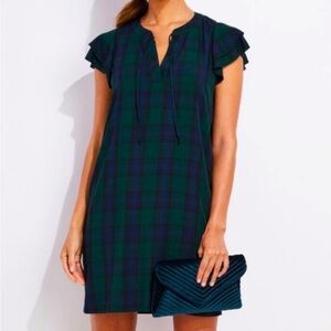 Vineyard Vines Blackwatch Tartan
Plaid Flutter Sleeve Pine Grove
